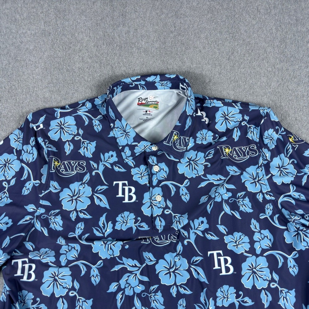 Reyn Spooner Polo Shirt Tampa Bay Rays MLB Baseball XL